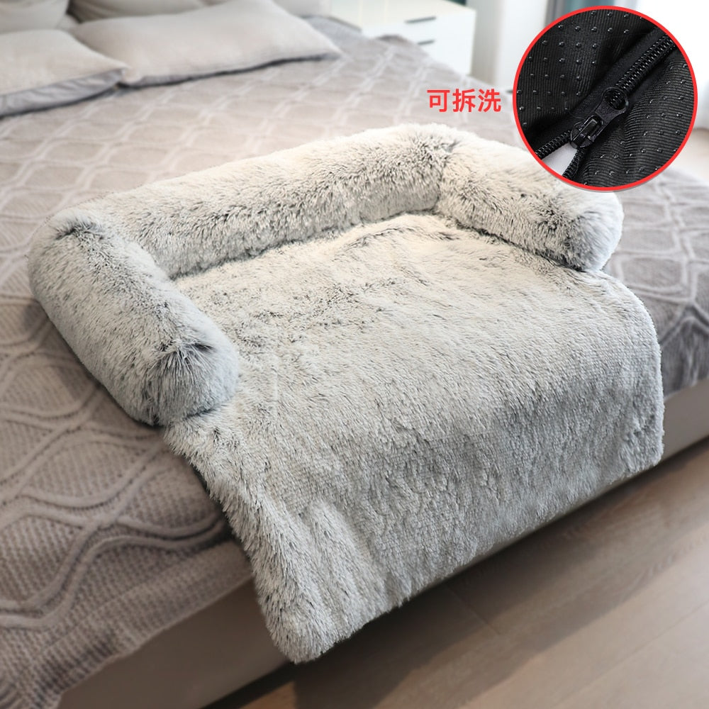 Winter Large Dog Sofa Bed with Zipper Dogs Bed Removable Cover Plush Kennel Cat Beds Mats House Sofa Bed Mat for Large Dog - Go Bagheera