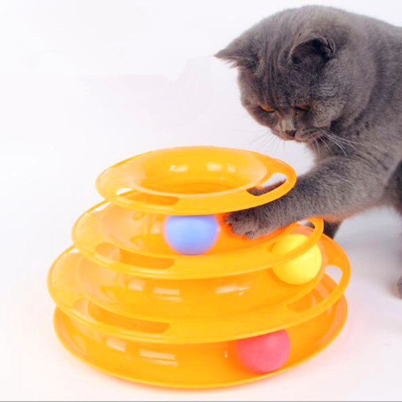 Three Levels pet cat toy Tower Tracks Disc - Go Bagheera