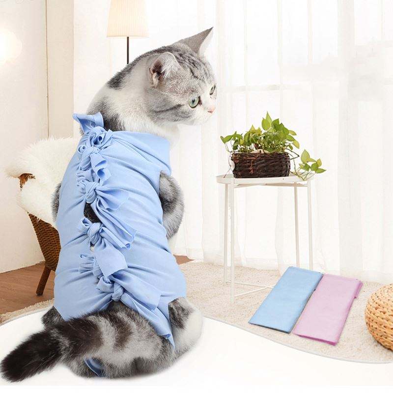 Pet Postoperative Recovery Clothes Female Cat Straps Sterilization Clothes Cat Weaning Clothes Breathable Physiological Clothes Anti-Licking And Anti-Biting - Go Bagheera