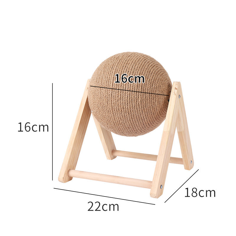 Cat Scratch Board Cat Toy Wooden Cat Scratch Ball Claw Mill Hand Wrapped Sword Hemp Rope Cat Climbing Frame Durable Cat Scratch Column Pet Supplies - Go Bagheera