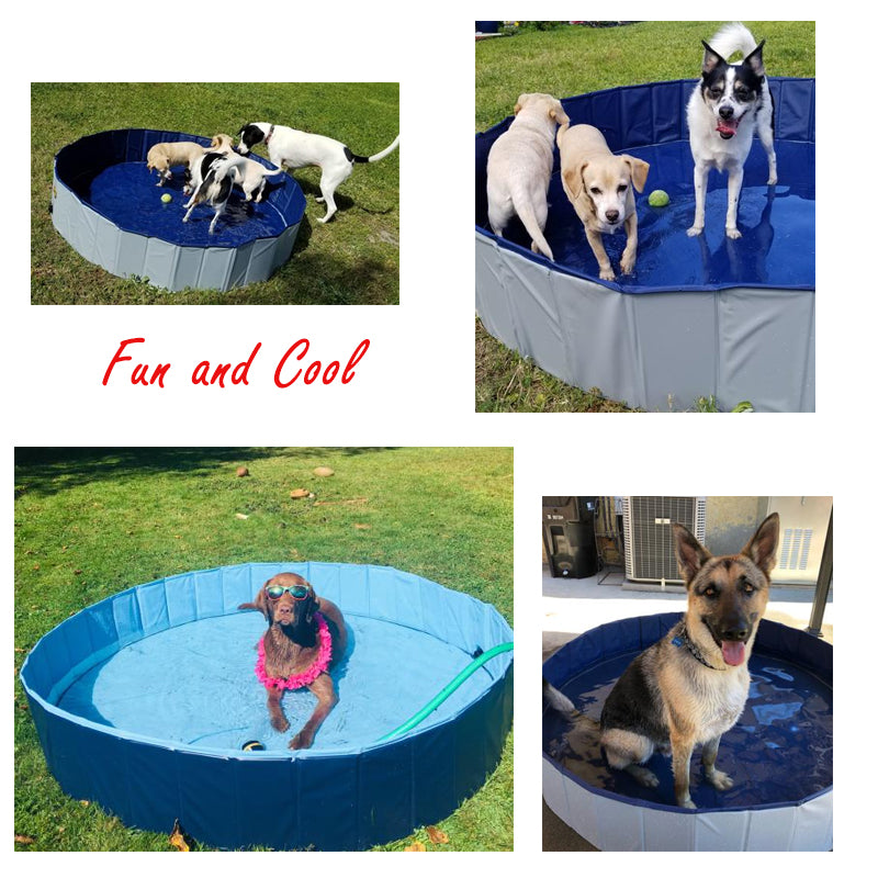 Foldable Dog Pool Pet Bath Summer Outdoor Portable Swimming Pools Indoor Wash Bathing Tub Collapsible Bathtub for Dogs Cats Kids - Go Bagheera