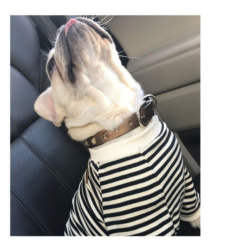 pet clothing round neck striped terry sweater  cow  dog clothes - Go Bagheera