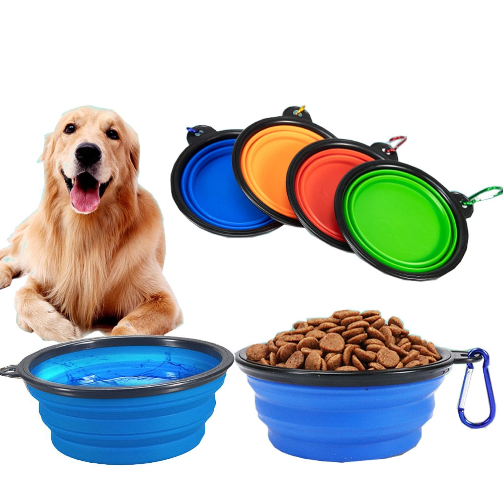 1000ML Pet Bowl Folding Silicone Travel Dog Bowls Walking Portable Water Bowl For Small Medium Dogs Cat Bowls Pet Eating Dishes - Go Bagheera