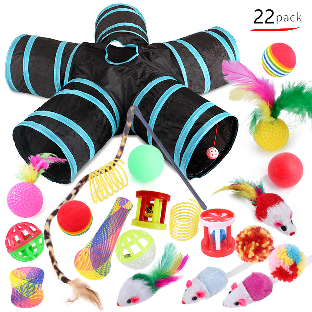 Cat Toy Set Funny Cat Assembled Toys Cat Tunnel Cat Tunnel Pet Supplies - Go Bagheera