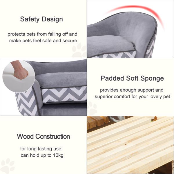 PawHut Pet Soft Warm Sofa Elevated Dog Puppy Sleeping Bed Bed Raised - Go Bagheera